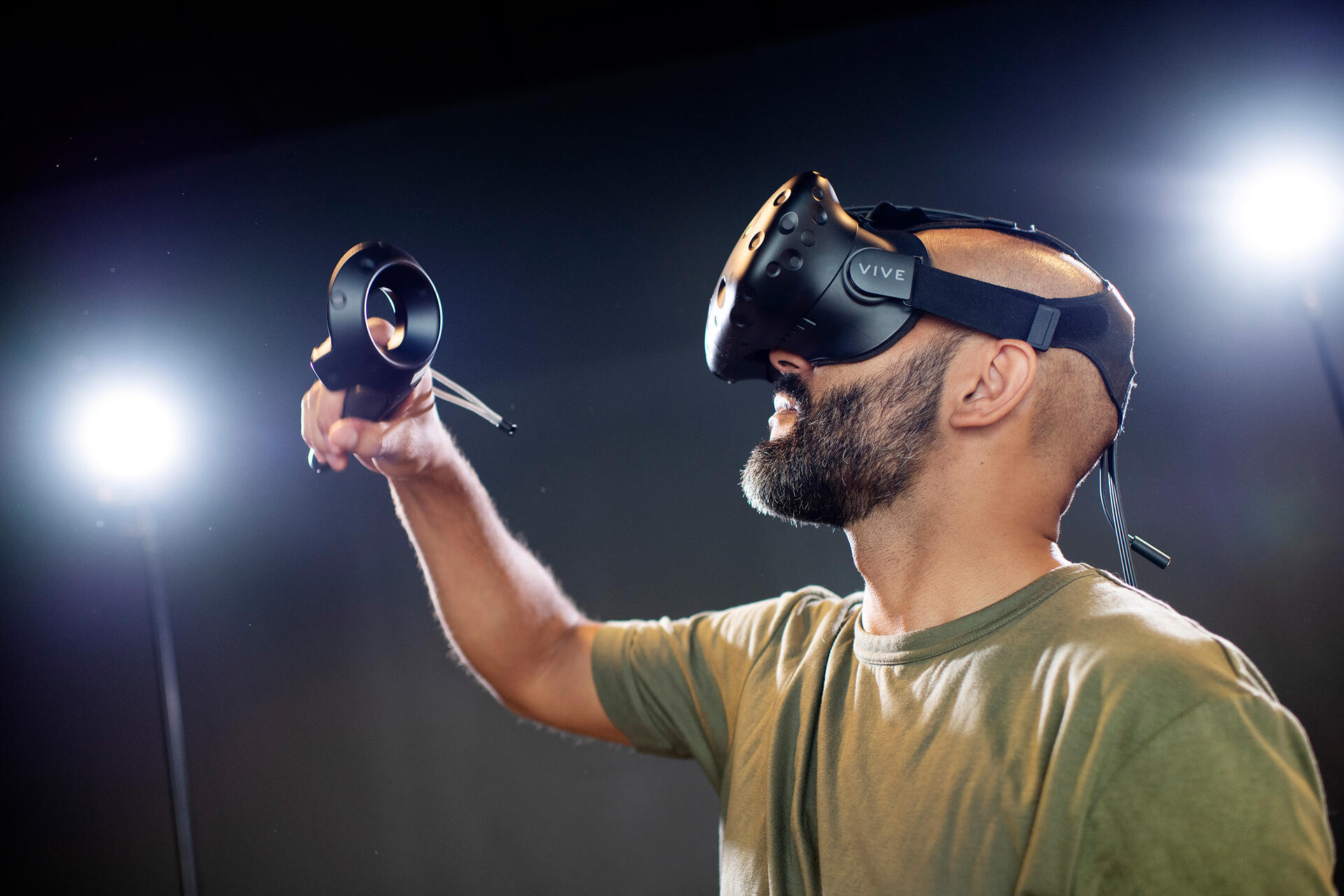 VR-glasögon i användning på Visual Arena 