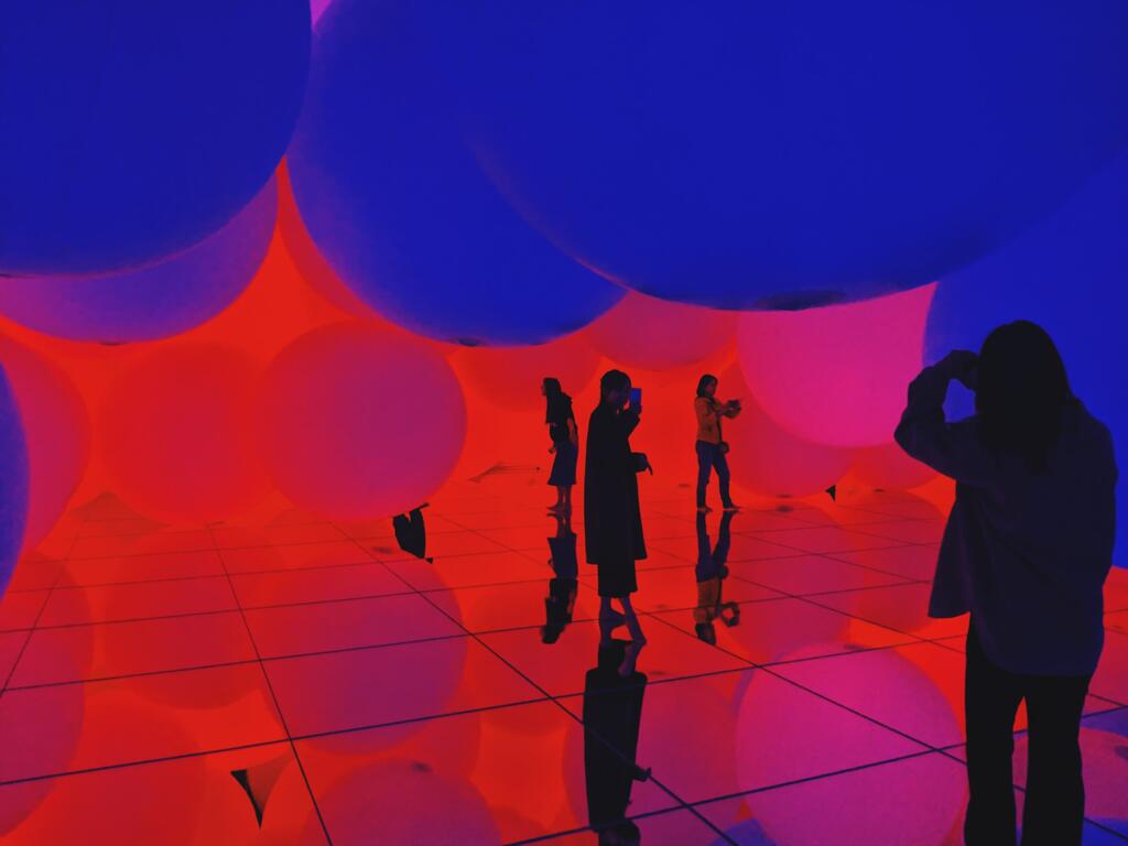 Women interacting in a immersive environment 